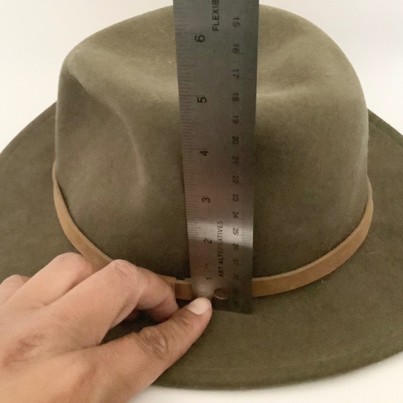 SOLD! VTG Mens Sz Medium Wool Fedora Hat Olive Green Dorfman Pacific Made in USA - Picture 11 of 12